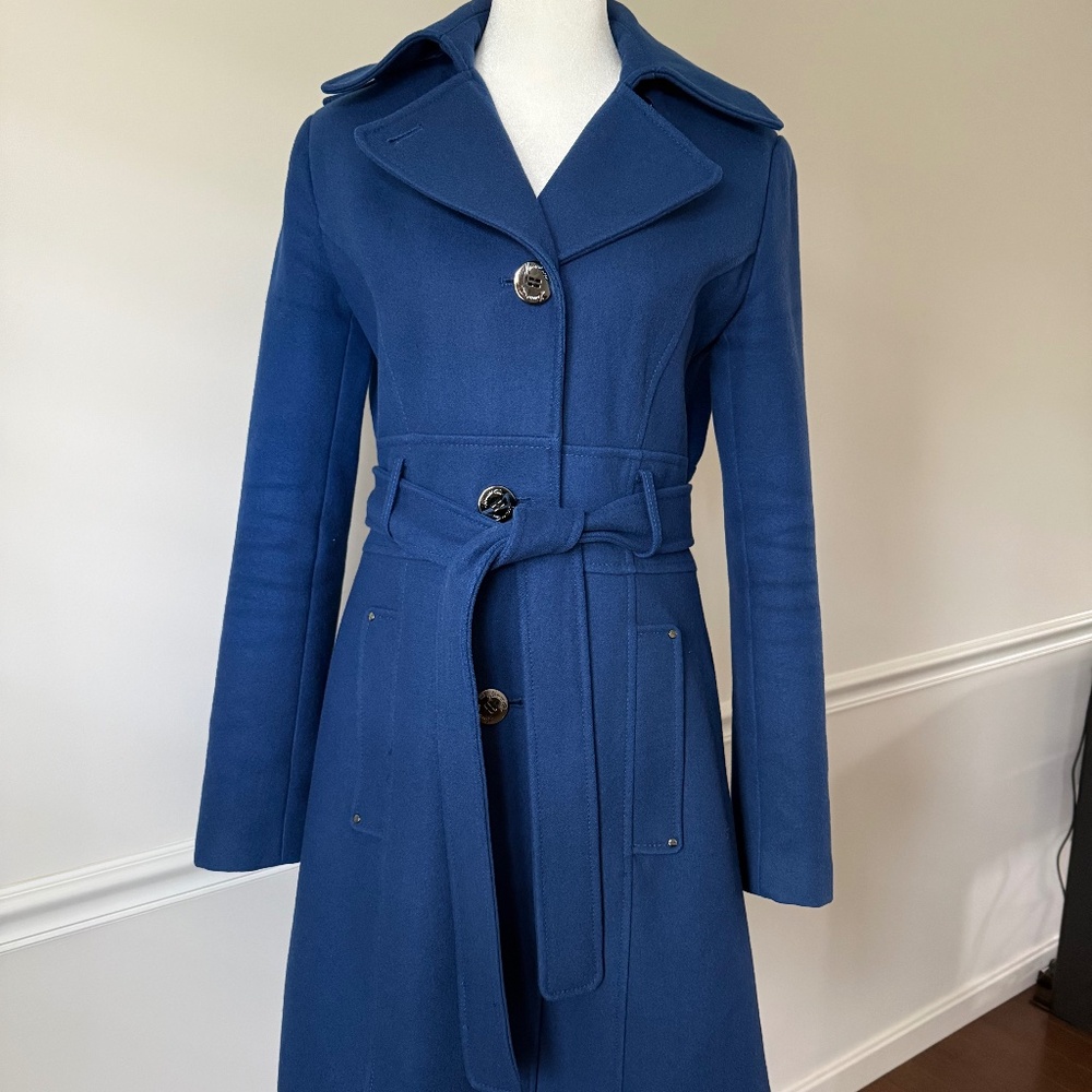 Kenneth Cole Wool Blue Trenchcoat - Size 2